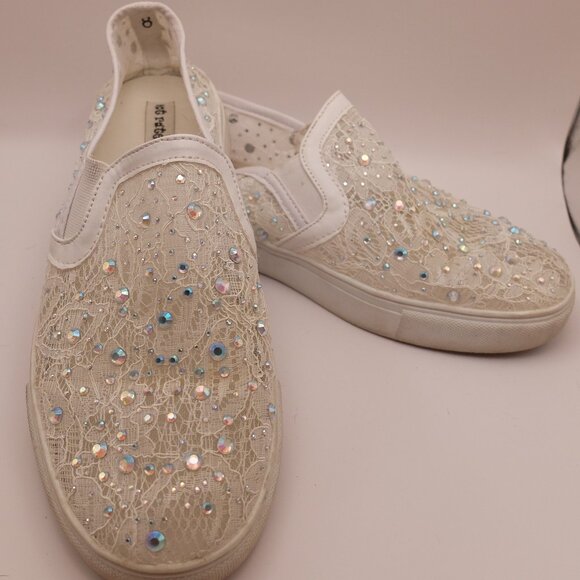 Not Rated white lacey loafers - Picture 1 of 3